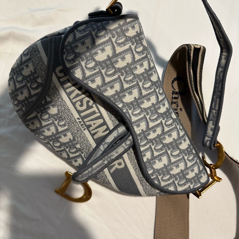 Dior Gray and Gold Shoulder Bag